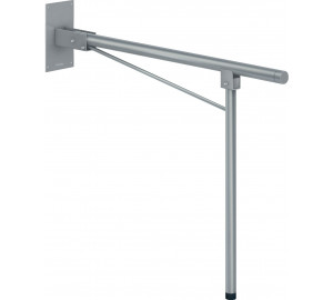 Folding bar 800mm with leg support stainless steel brushed